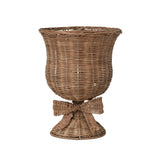 Creative Co-op NATURAL WOVEN RATTAN URN WITH BOW
