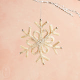 Ragon House BOTTLEBRUSH SNOWFLAKE ORNAMENT WITH BEADS 9