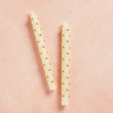 Creative Co-op UNSCENTED DOT TAPER CANDLE SET OF 2