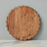 Europe 2 You ROUND SCALLOPED CUTTING BOARD CHARGER Large