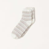 Barefoot Dreams COZYCHIC STRIPE GEO TENNIS SOCKS Pearl Multi