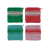 Creative Co-op HOLIDAY STRIPED SQUARE COTTON POT HOLDER