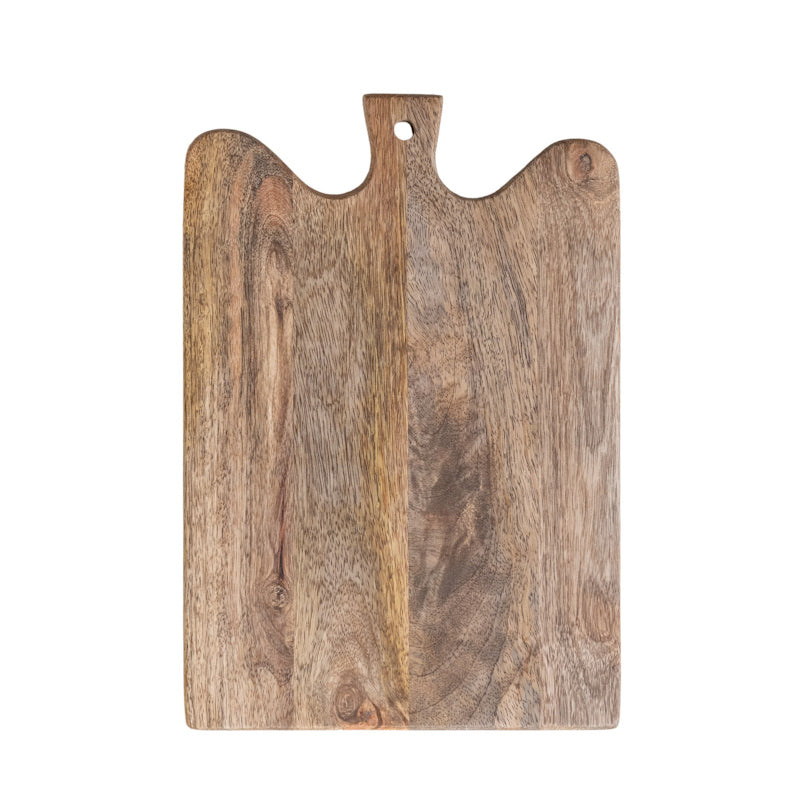 Creative Co-op NATURAL MANGO WOOD CURVED CHEESE BOARD WITH HANDLE