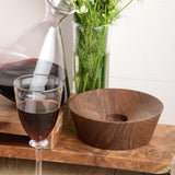 Simon Pearce LUDLOW WINE DECANTER WITH WOOD BASE