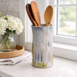 Dixie Pottery CHURCH DESIGN VASE NO 1 White