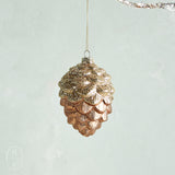 Raz Imports GLITTER PINECONE ORNAMENT Brown