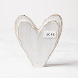 Glory Haus HOPE WHITE WOODEN HEART