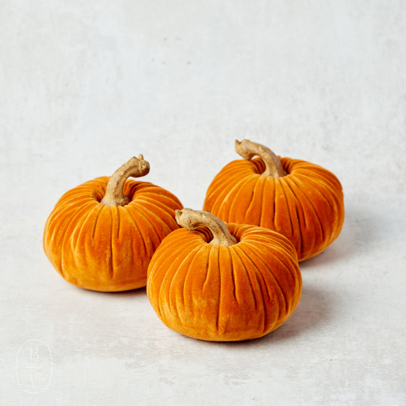 K and K Interiors VELVET RESIN PUMPKIN