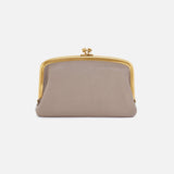 Hobo CORA MEDIUM FRAME WALLET Taupe Pebbled Leather