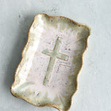 Etta B Pottery HOPE CROSS DISH