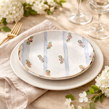 Etta B Pottery COTTAGE STRIPE SALAD PLATE Blue Stripe