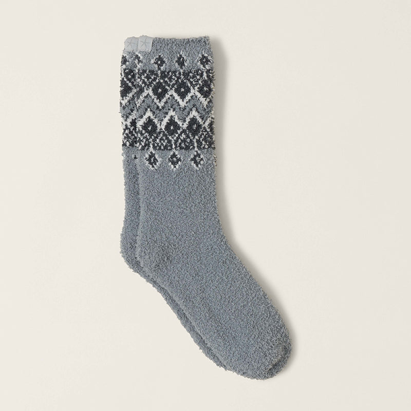 Barefoot Dreams COZYCHIC FAIR ISLE SOCKS Moonbeam Multi One Size