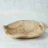 Creative Co-op TEAK BOWL WITH HANDLE