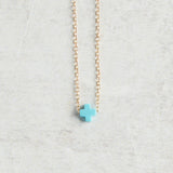 eNewton Design SIGNATURE CROSS SMALL NECKLACE Turquoise 16