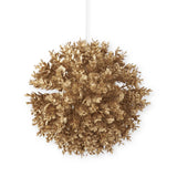 K and K Interiors GOLD SMALL LEAF ROUND ORNAMENT