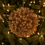 K and K Interiors GOLD SMALL LEAF ROUND ORNAMENT