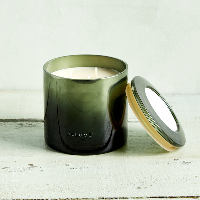 Illume SEASONAL STATEMENT GLASS CANDLE Balsam Cedar