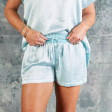 PJ Harlow MIKEL SATIN SHORT Aqua