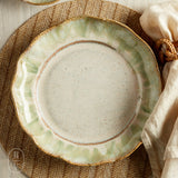 Etta B Pottery RIMMED ROUND DINNER PLATE Matcha Latte