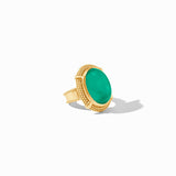 Julie Vos CABOCHON STATEMENT RING Iridescent Emerald Green 8