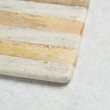 Creative Co-op MARBLE AND MANGO STRIPED WOOD CHEESE CUTTING BOARD