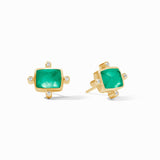 Julie Vos CLARA STUD EARRINGS Iridescent Emerald Green