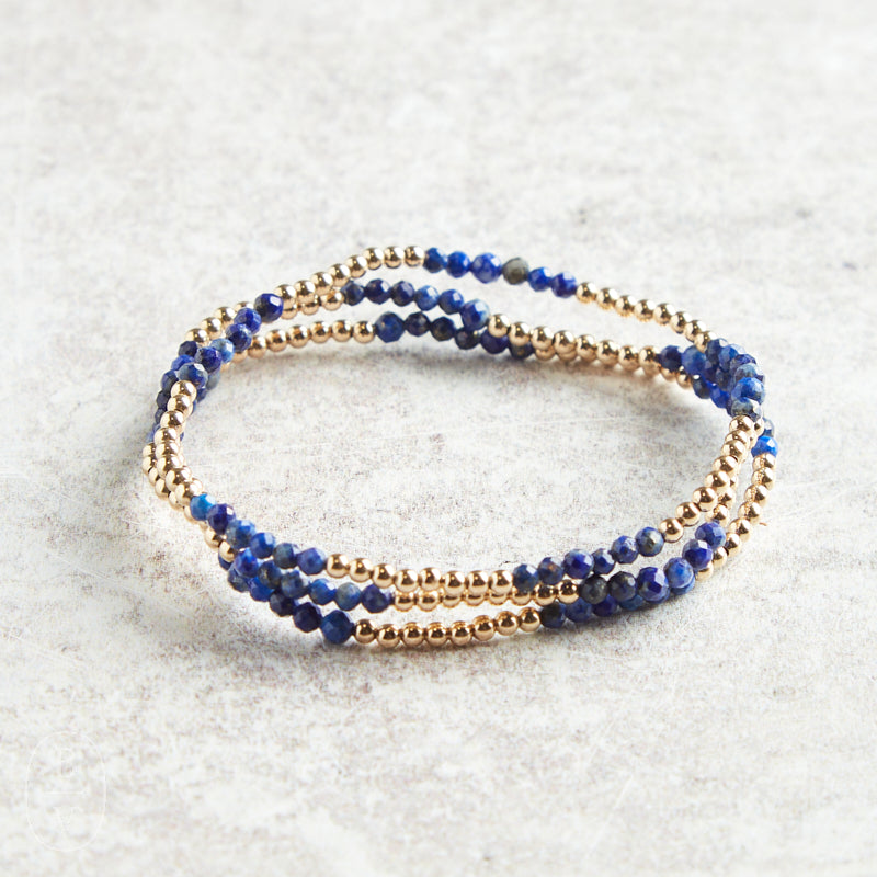 eNewton Design BLISSFUL PATTERN BEAD BRACELET Lapis 2.5mm