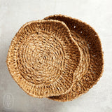 Creative Co-op BRAIDED BANKUAN BOWLS WITH SCALLOPED EDGE