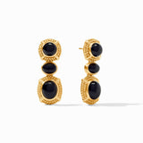 Julie Vos CABOCHON STATEMENT EARRINGS Obsidian Black