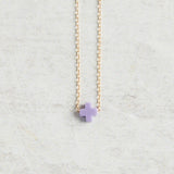 eNewton Design SIGNATURE CROSS SMALL NECKLACE Purple 16