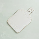 Creative Co-op DEBOSSED TREE STONEWARE CHEESE BOARD