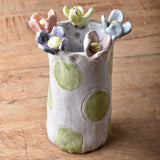 Dixie Pottery NO 2 VASE WITH 5 FLOWERS AROUND TOP 2