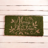 Creative Co-op MERRY CHRISTMAS COIR DOORMAT Green 32 x 16