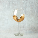 Elm Design HAND PAINTED GOLD LEAF STEMMED RED WINE GLASS