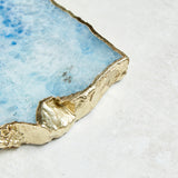Creative Co-op GOLD EDGE AGATE TRAY