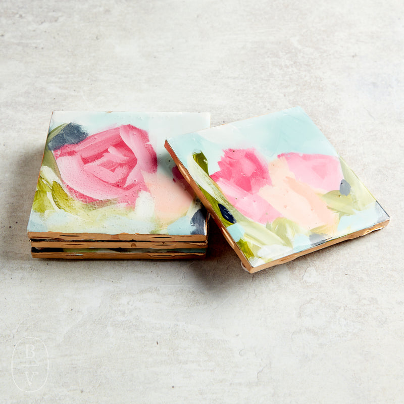 Haley Farris Fine Art FLORAL COASTER SET