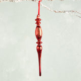 Raz Imports GLASS FINIAL ORNAMENT Red 10.75 A
