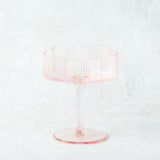 Creative Co-op FLOWER SHAPED STEMMED COUPE GLASS