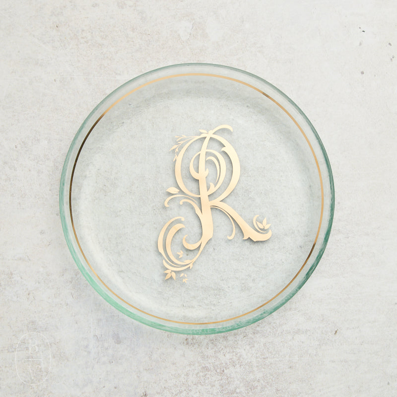Annieglass INITIAL MINI PLATE Gold R