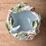 Dixie Pottery BETSY ROSE BOWL WITH BLUE BIRD MEDIUM 1