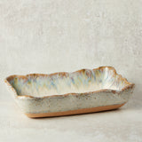 Etta B Pottery WAVED RECTANGLE BAKER Botanical