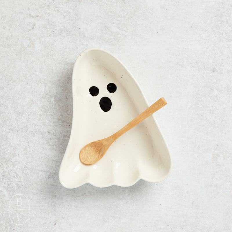 Creative Co-op GHOST SHAPED DISH WITH SPOON