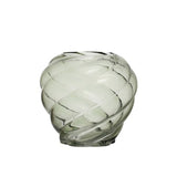 Bloomingville TWISTED GLASS VASE Green