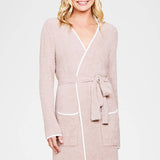 Barefoot Dreams COZYCHIC LITE CONTRAST RIBBED ROBE Willow Pearl