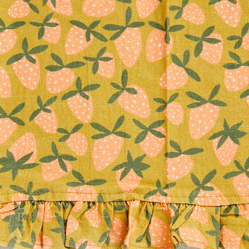 Creative Co-op FRUITS AND VEGGIES RUFFLE TEA TOWEL