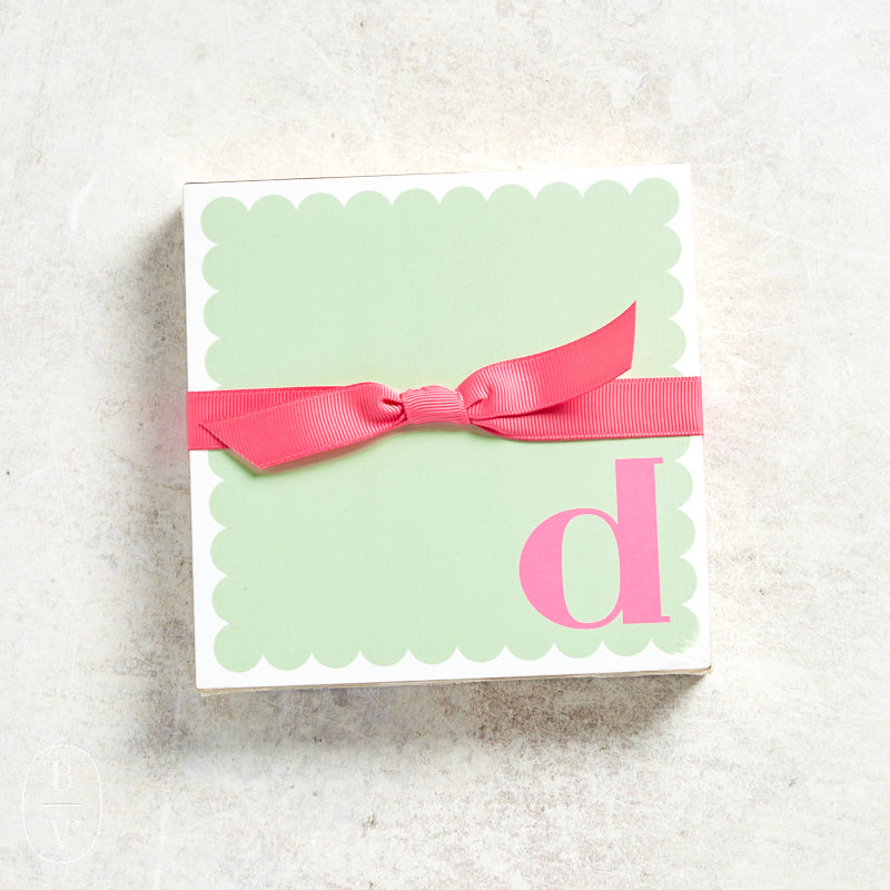 Rosanne Beck LUXE SCALLOPED MONOGRAM NOTEPAD D