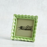 Creative Co-op RESIN RUFFLED PHOTO FRAME Green 4x4