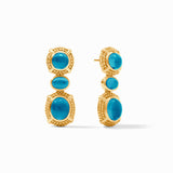 Julie Vos CABOCHON STATEMENT EARRINGS Iridescent London Blue