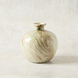 Creative Co-op STONEWARE VASES WITH MARBLED DESIGN Green Medium