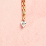 Virtue GOLD SMALL CURB CHAIN PUFFY HEART NECKLACE